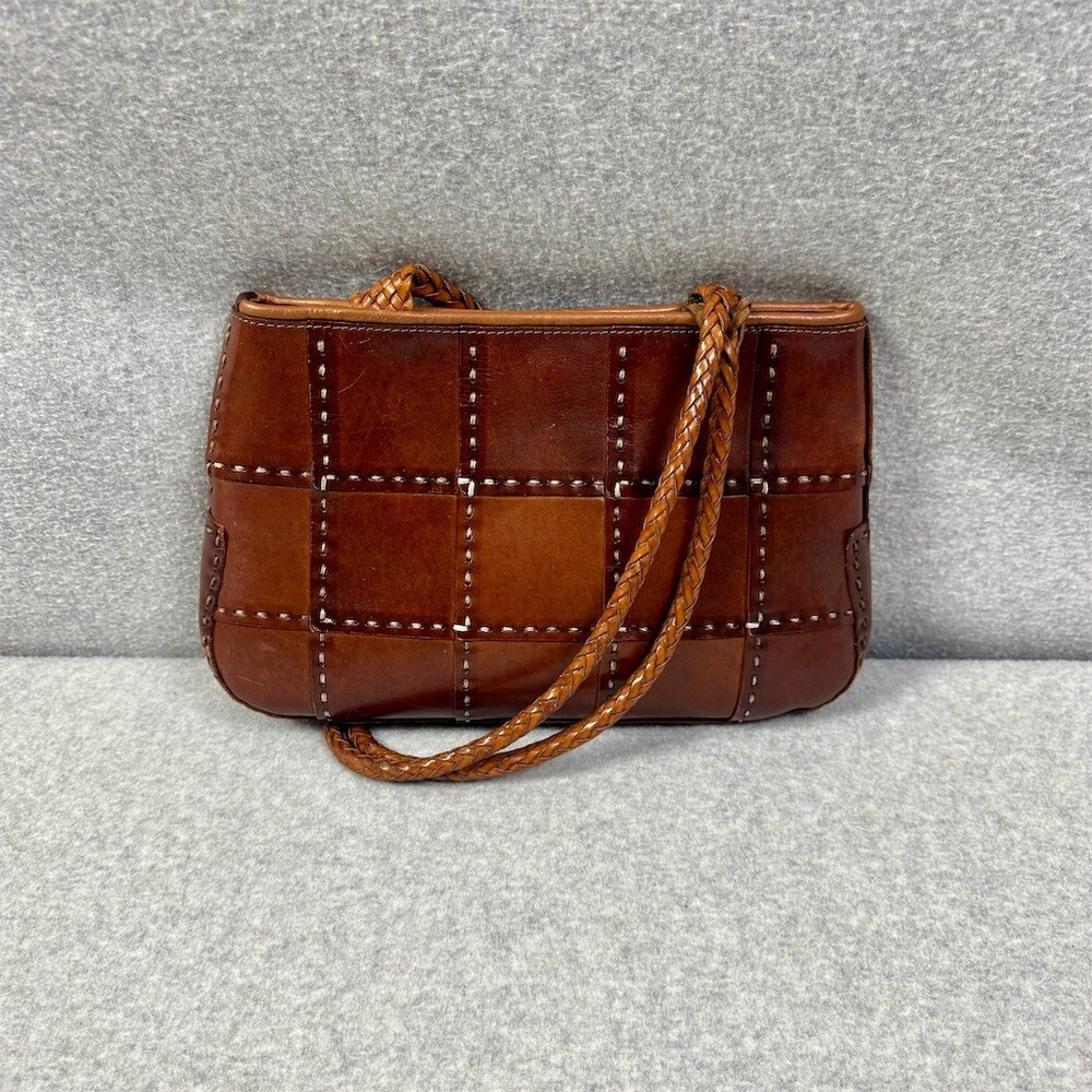 Ellepi Shoulder Bag Womens Brown Patchwork Vintage Braided Strap